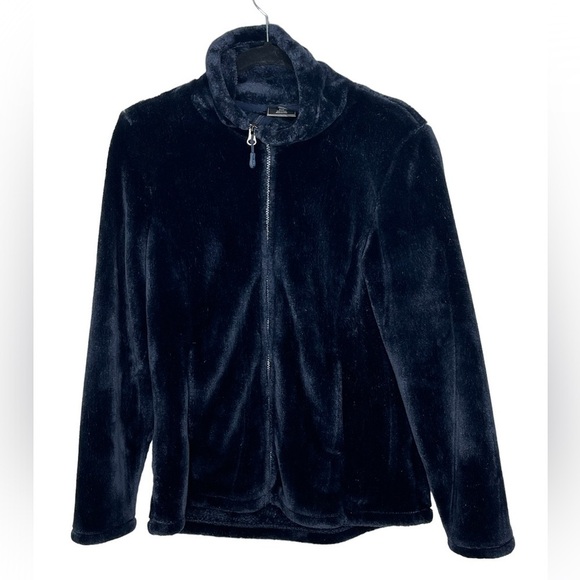 32 Degree Heat Soft Faux Fur Dark Blue Jacket Sz Med - Picture 1 of 8